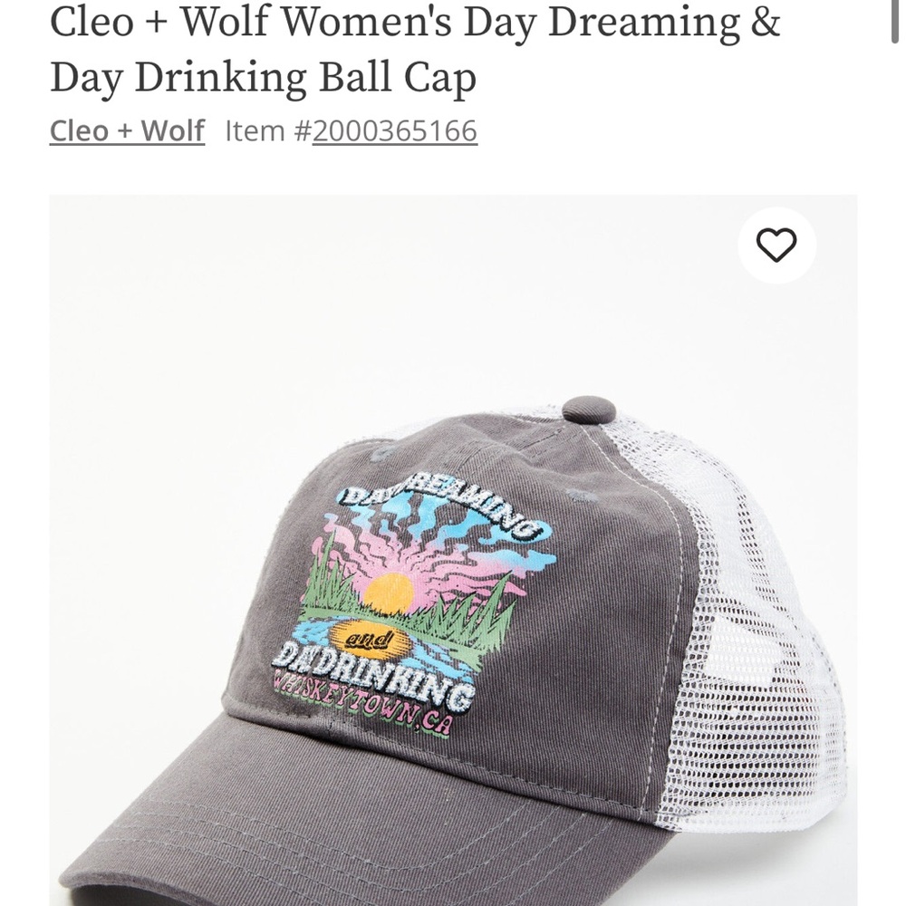 Cleo + Wolf Day Dreaming and Day Drinking Ball Cap